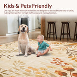 Desert Bloom Beige Area Contemporary Floral Motif(Beige)