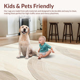 Abstract Waves Area Modern Sculpted Beige Cream(Beige)