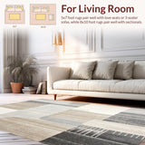 Abstract Bohemian Area Non Slip Ultra Entry(Beige)