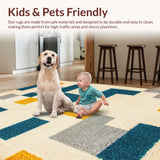 Stylish Space Design Non Slip Classroom Area Mat(Beige)