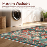 Distinctive Teal and Rust Motif(Red)