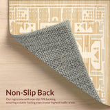 Accent in Beige with Abstract Geometric Shapes and Border Detail(Beige)