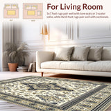 Modern Cross Medallion Area with Beige and Charcoal Accents(Beige)