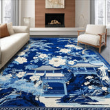 Vibrant Blue and White Trellis Artwork(Blue)