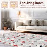 Rustic Red and Grey Tiled Motif(Gray)