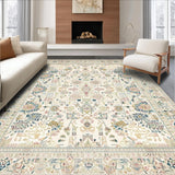 Solid Cream Boho Area(Beige)