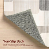 Modern Geometric Beige with Interwoven Rectangular Blocks and Lines(Beige)