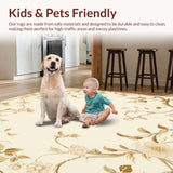 Elegant Floral Area with Artistic Beige Botanical Motifs(Beige)