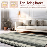 Modern Black & White Stripe Indoor(Beige)
