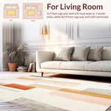 Modern Door Mat Beige Abstract Brushstroke Art Design(Beige)