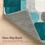 Abstract Teal Grey Non Shedding(Gray)