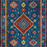 Elegant Earth Tone Geometric Design(Blue)