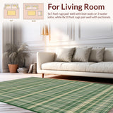 Chic Olive Green Plaid Aesthetic(Beige)