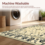 Midnight Garden Patio Black and Beige Floral Patterned(Beige)