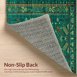 Chic Antique Green Floral Motif(Blue)