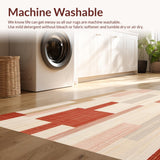 Abstract Geometric Area Non Skid Backing Easy Care(Beige)