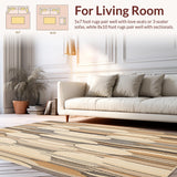 Modern Meander Decorative Runner in Earthy Beige and Brown Palette(Beige)