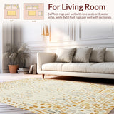Contemporary Beige Animal Print Area with Geometric Cheetah Design(Ivory)