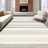 Modern Bath Greige and Beige Striped Texture(Gray)