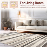 Artful Earthy Abstract Stripes(Beige)