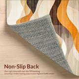 Artisan Cascade with Flowing Beige and Brown Waves Orange Highlights(Beige)