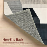 Modern Abstract Ivory Black Non Shedding(Black)