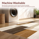 Modern Beige Area Geometric Patchwork Design Stylish Home Decor B(Beige)