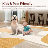 Modern Abstract Area Beige Camel Geometric Design(Beige)