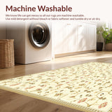 Beige Bloom Scallop Floral Medallion Area(Beige)