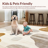 Contemporary Palomino Beige Asymmetrical Floor Unique Design(Beige)