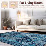 Charming Distressed Blue Motif(Blue)