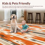 Southwest Tribal Geometric Area Vibrant Hues Boho(Orange)