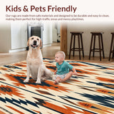 Southwest Boho Area Rug Tribal Geometric Carpet(Orange)