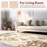 Classic Ornate Area with Distressed Damask and Timeless Neutral Shades(Beige)