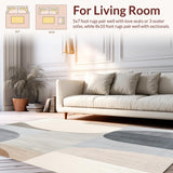 Modern Abstract Large Area Low Pile Non Slip Indoor(Beige)
