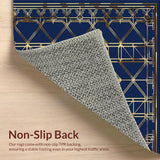 Navy Blue Elegance with Bold Shapes(Blue)