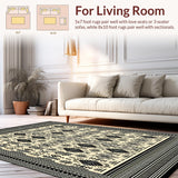 Modern Boho Area with Symmetrical Tribal Inspired Patterning(Beige)