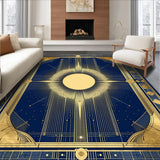 Stylish Geometric Gold Fusion(Blue)