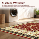 Plush Area with Floral Motifs(Red)