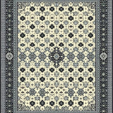 Modern Cross Medallion with Charcoal and Cream Tones(Ivory)