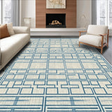 Modern Geometric Trellis Chic Coastal Inspired Floor Covering(Beige)