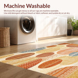 Abstract Geometric Circles Boho Rustic Modern Warm Colors Area(Orange)