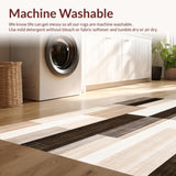 Beige Brown Geometric Non Slip Area Contemporary(Beige)
