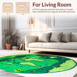 Circular Earth Themed for Playroom Learning Spaces(Green)
