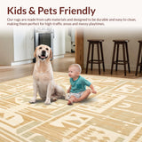 Accent in Beige with Abstract Geometric Shapes and Border Detail(Beige)
