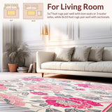 Retro Design Doormat Non Slip Floral(White)