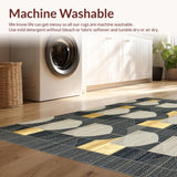 Mid Century Modern Area with Unique Geometric and Accents(Black)