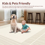 Natura Collection Area Minimalist Boho Style Floor Covering(Beige)