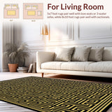 Elegant Golden Greek Key Print(Black)