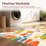 Mid Century Modern Geometric Rainbow with Beige and Ivory(Yellow)